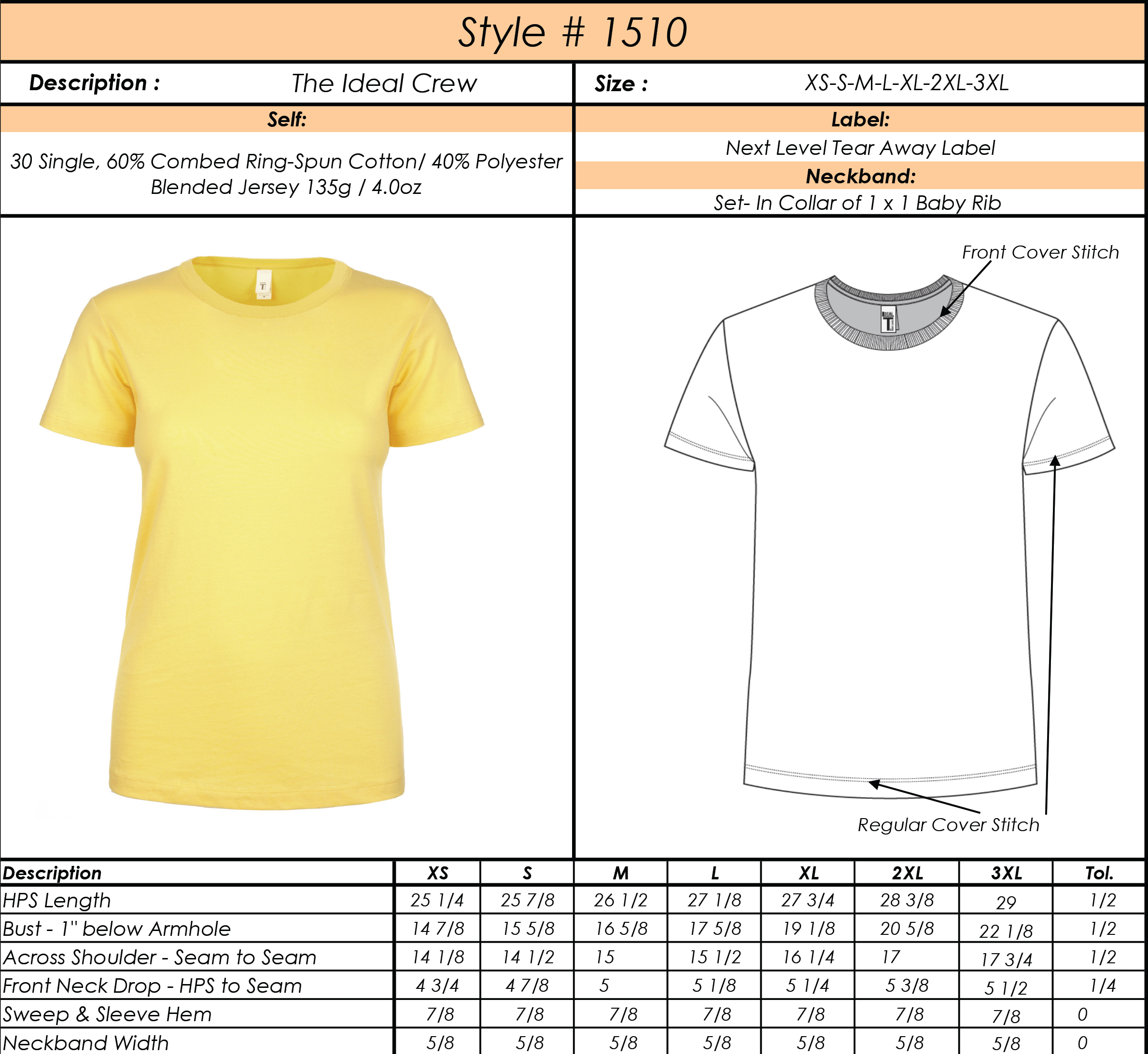 Regular T Shirt Size Chart